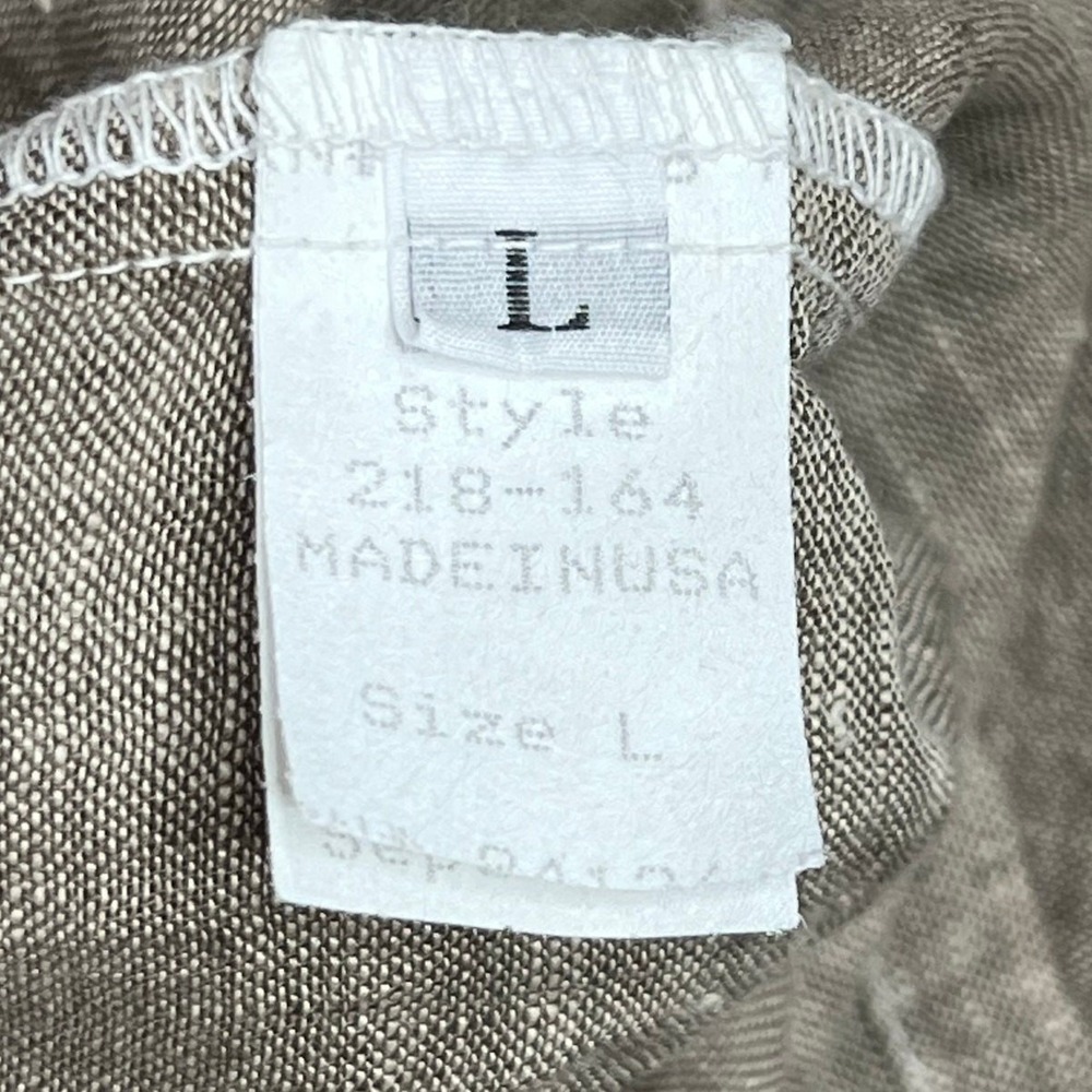 CP Shades Lindsey Mini Dress Womens L Brown Linen Pintucks Button Front Breezy - Picture 12 of 13